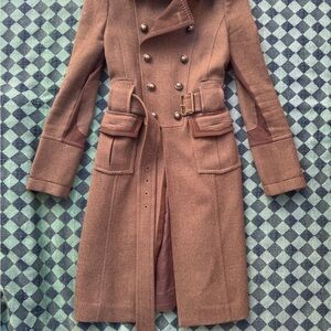 BCBGMaxAzria Brown Double-Breasted Trench Coat